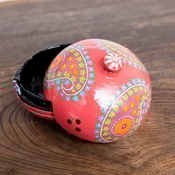 【全2色】カシミールのペーパーマッシュ - 円形小物入れ[大] - サブ3