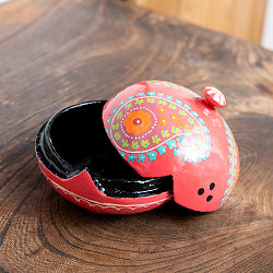 【全2色】カシミールのペーパーマッシュ - 円形小物入れ[大] - サブ4