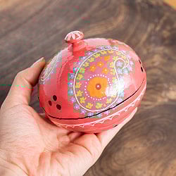 【全2色】カシミールのペーパーマッシュ - 円形小物入れ[大] - サブ5