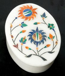 【楕円型】マーブルストーンの小物入れ[約10.5cm]の商品写真