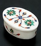 【楕円型】マーブルストーンの小物入れ[約8cm]の商品写真