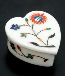 【ハート型】マーブルストーンの小物入れ[約8cm]の商品写真