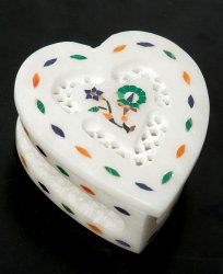 【ハート型】マーブルストーンの小物入れ[約7.5cm]の商品写真