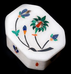 【ジュエル型】マーブルストーンの小物入れ[約5.5cm](ID-CFLSP-337)