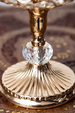 クリスタルガラスのアラビアンキャンドルホルダー - ゴールド【20.5cm×14cm】 - サブ5