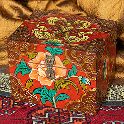 〔一点物〕チベットの伝統小物入れ　美しい色彩と吉祥文様