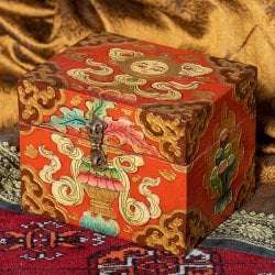 〔一点物〕チベットの伝統小物入れ　美しい色彩と吉祥文様(ID-CFLSP-447)