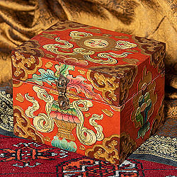 〔一点物〕チベットの伝統小物入れ　美しい色彩と吉祥文様