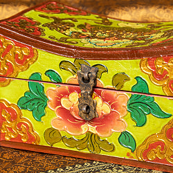 〔一点物〕チベットの伝統小物入れ　美しい色彩と吉祥文様　凹型 - サブ3