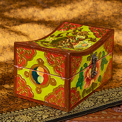 〔一点物〕チベットの伝統小物入れ　美しい色彩と吉祥文様　凹型 - サブ4