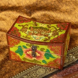 〔一点物〕チベットの伝統小物入れ　美しい色彩と吉祥文様　凹型(ID-CFLSP-460)