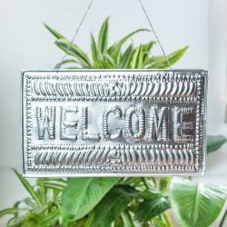 バリのアルミ細工ウェルカムボード WELCOME(ID-CFLSP-470)