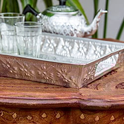 バリのアルミ細工トレイ - Sサイズ 幅：約31cm - サブ2