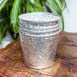 バリの飾りつきマルチバスケット 手打ち細工が美しい 高さ：12cm 直径：13.5cm - サブ5