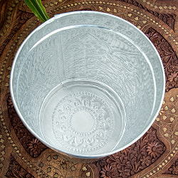 バリの飾りつきマルチバスケット 手打ち細工が美しい 蓋付き 高さ：30cm 直径：19.5cm - サブ5