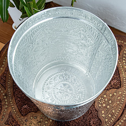 バリの飾りつきマルチバスケット 手打ち細工が美しい 蓋付き 高さ：33.5cm 直径：23.5cm - サブ5