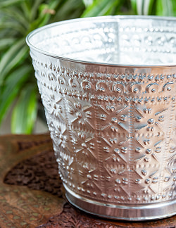 バリの飾りつきマルチバスケット 手打ち細工が美しい 高さ：19.5cm 直径：25cm - サブ2