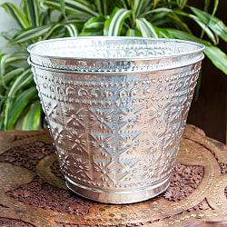 バリの飾りつきマルチバスケット 手打ち細工が美しい 高さ：19.5cm 直径：25cm - サブ5