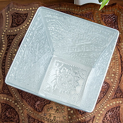 バリの飾りつきマルチバスケット 手打ち細工が美しい スクエア 高さ：23cm 幅：22cm - サブ3