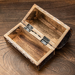 チェスト型の小物入れ 環境にやさしいマンゴーウッド製 9cm x 15.5cm - サブ5