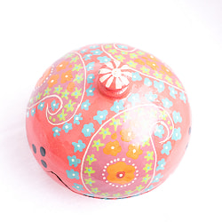 【全2色】カシミールのペーパーマッシュ - 円形　小物入れ[M] - サブ2