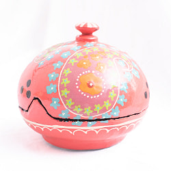 【全2色】カシミールのペーパーマッシュ - 円形　小物入れ[M] - サブ3