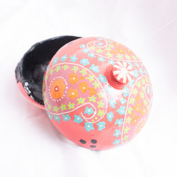 【全2色】カシミールのペーパーマッシュ - 円形　小物入れ[M] - サブ5