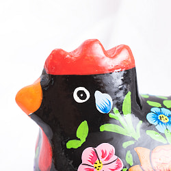 【全4色】カシミールのペーパーマッシュ - おすわりにわとり　小物入れ[M]  - サブ3