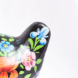 【全4色】カシミールのペーパーマッシュ - おすわりにわとり　小物入れ[M]  - サブ4