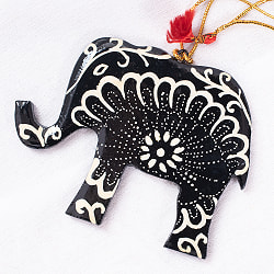 【全4色】カシミールのペーパーマッシュ - オーナメント - ぞう  - サブ2