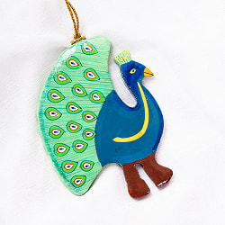 カシミールのペーパーマッシュ - オーナメント - 孔雀  - サブ5