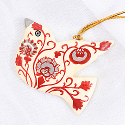 【全3色】カシミールのペーパーマッシュ - オーナメント - 小さな鳥さん  - サブ2