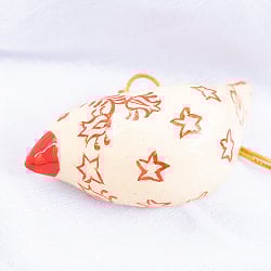 【全3色】カシミールのペーパーマッシュ - オーナメント - ぷっくり鳥さん - サブ4