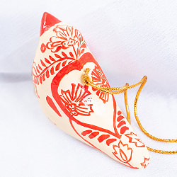 【全3色】カシミールのペーパーマッシュ - オーナメント - ぷっくり鳥さん - サブ5