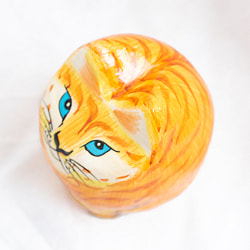 カシミールのペーパーマッシュ - おすわりにゃんこ　小物入れ[S]  - サブ4