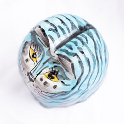 【全3色】カシミールのペーパーマッシュ - おすわりにゃんこ　小物入れ[M]  - サブ4