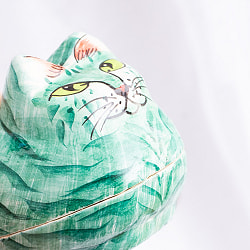 【全2色】カシミールのペーパーマッシュ - まんまるにゃんこ　小物入れ[S]  - サブ5