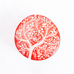 【全2色】カシミールのペーパーマッシュ - 円形　小物入れ[S] 生命の樹 - サブ4