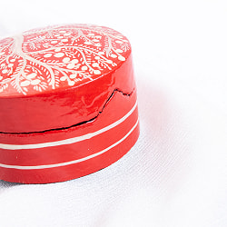 【全2色】カシミールのペーパーマッシュ - 円形　小物入れ[S] 生命の樹 - サブ5