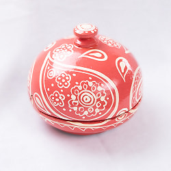 【全2色】カシミールのペーパーマッシュ - 円形　小物入れ[M] - サブ2