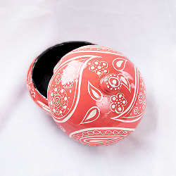 【全2色】カシミールのペーパーマッシュ - 円形　小物入れ[L] - サブ4