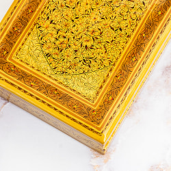 【超高精細・一点もの】カシミールのペーパーマッシュ 箱型小物入れ  約17.5cm x 約10cm - サブ4