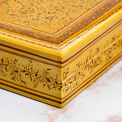 【超高精細・一点もの】カシミールのペーパーマッシュ 箱型小物入れ  約17.5cm x 約10cm - サブ5