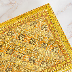 【超高精細・一点もの】カシミールのペーパーマッシュ 格子花柄 ジュエルボックス 約30cm x 約23cm - サブ3