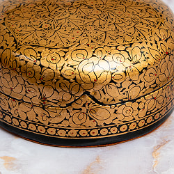 【超高精細・一点もの】カシミールのペーパーマッシュ 円形小物入れ 約7.5cm x 約7cm - サブ4