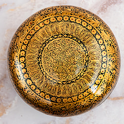 【超高精細・一点もの】カシミールのペーパーマッシュ 円形小物入れ 約11cm x 約10.5cm - サブ2