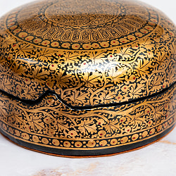 【超高精細・一点もの】カシミールのペーパーマッシュ 円形小物入れ 約11cm x 約10.5cm - サブ4