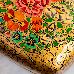 【超高精細・一点もの】カシミールのペーパーマッシュ 百花繚乱 長方形小物入れ 約9cm x 約7.5cm - サブ5