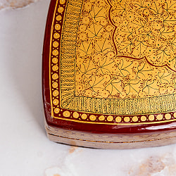 【超高精細・一点もの】カシミールのペーパーマッシュ ハート型小物入れ 約11cm x 約10.5cm - サブ5