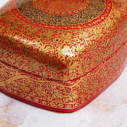 【超高精細・一点もの】カシミールのペーパーマッシュ 長方形小物入れ 約8.5cm x 約7.3cm - サブ5